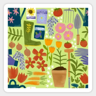 Gardening repeat pattern Sticker